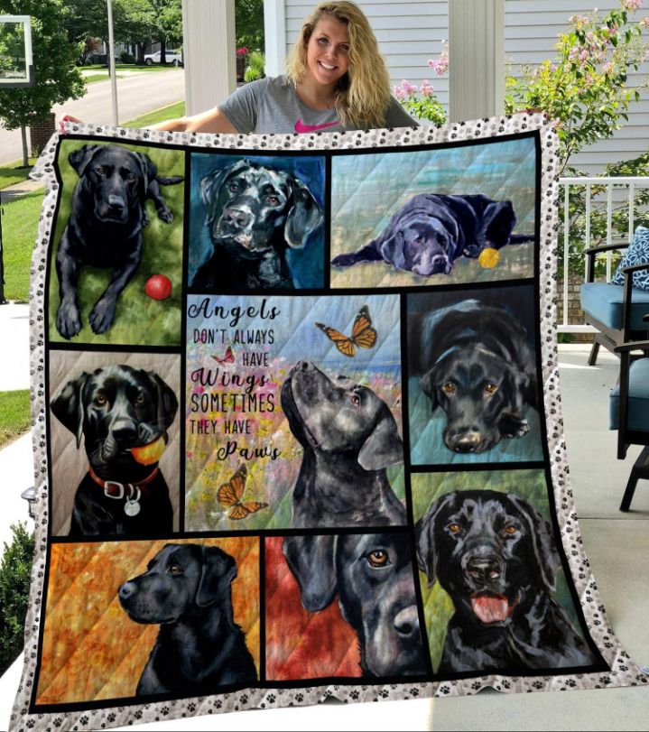 Black Labrador Dog Lovers Quilt Bedding Set