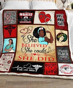 Black Nurse THH974 Sofa Blanket with Quotes, Cute Bed Set