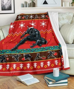 Black Panther Avengers Marvel Christmas Fleece Blanket for Superhero Fans