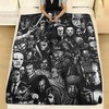 Black and White Horror Movie Halloween Friends Fleece Blanket with a Unique Design