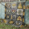 Blessed Bee Quilt Blanket YTP0 with Quotes, Bed Set for Girls