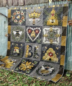 Blessed Bee Quilt Blanket YTP0 with Quotes, Bed Set for Girls