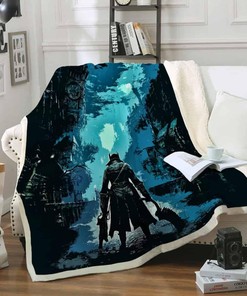 Bloodborne Sofa Fleece Blanket - A Gothic Action Adventure for Gamers