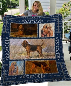Bloodhound Pattern Quilt Bedding Set for Dog Lovers