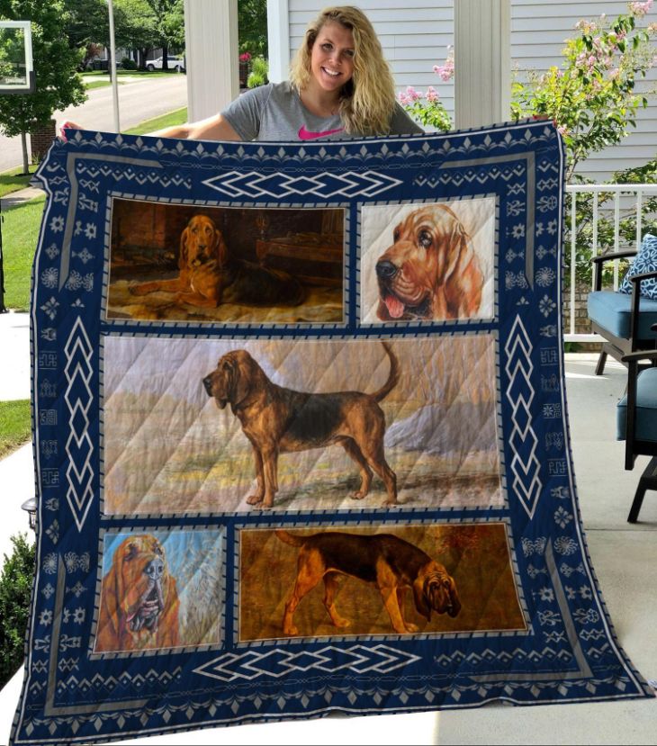 Bloodhound Pattern Quilt Bedding Set for Dog Lovers