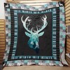 Blue Gradient Hunting Deer Hunting Lo Quilt Blanket for Hunting Lovers