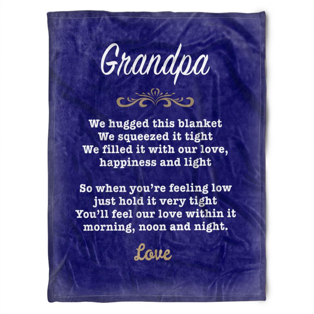 Blue Hug Quilt Bedding Set for Grandparents - Stay Cozy and Feel Loved