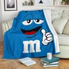 Blue M&m Fleece Blanket Gift Set For Fans - Premium Comfy Sofa Throw Blanket Gift