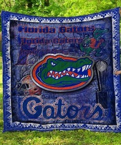Blue Pattern Florida Gators Ncaa Quilt Bedding Set
