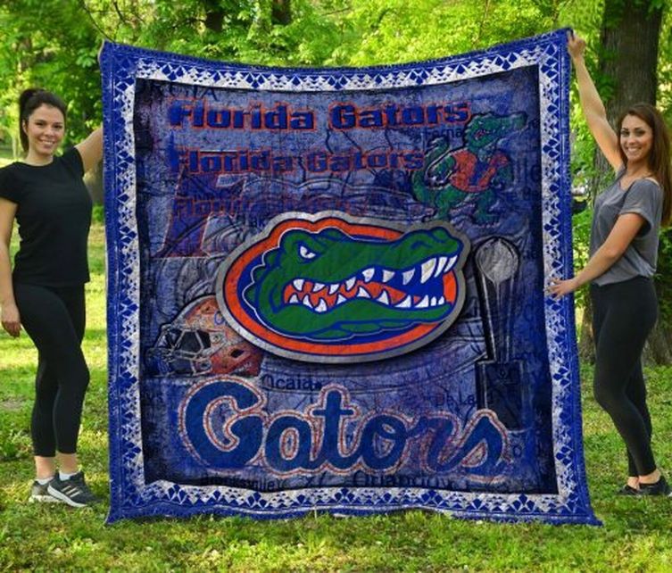 Blue Pattern Florida Gators Ncaa Quilt Bedding Set