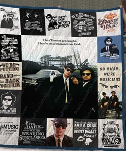 Blues Brothers T-Shirt Inspired Quilt Bedding Set for Music Fans