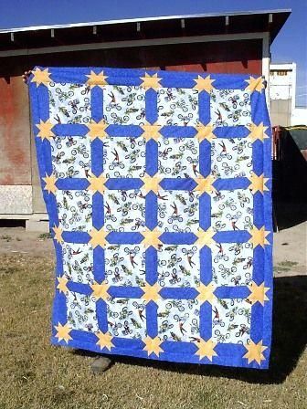 Bmx Pattern Quilt Blanket - Ride with Style for Extreme Sports Fans
