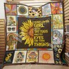 Boho Sunflower Blanket For Tattoo-Loving Hippie