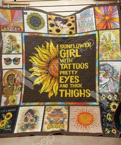 Boho Sunflower Blanket For Tattoo-Loving Hippie