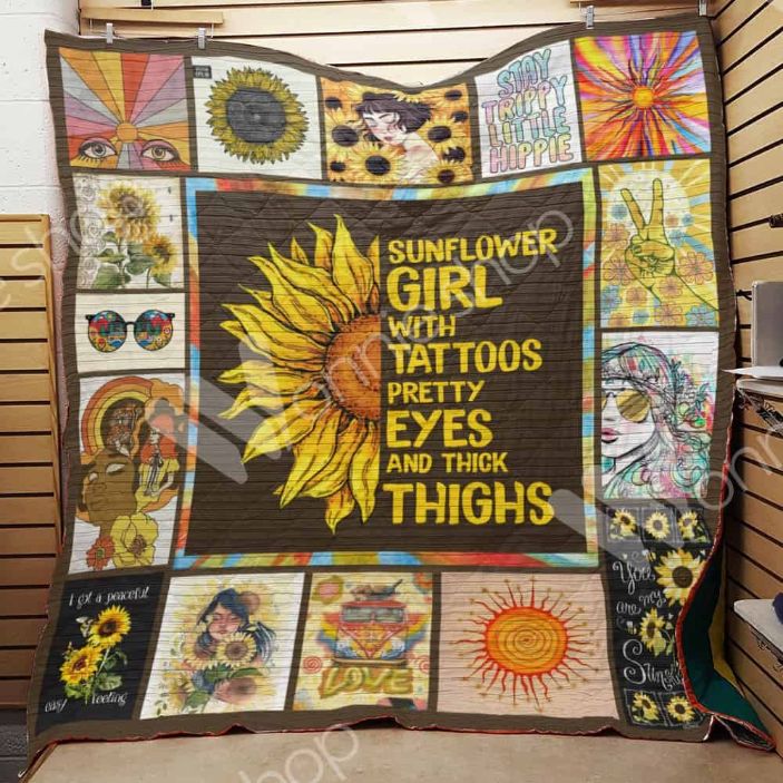 Boho Sunflower Blanket For Tattoo-Loving Hippie