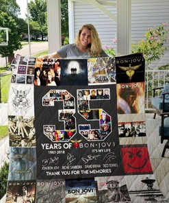 Bon Jovi Quilt Blanket BEEQ5002 DUP with Quotes, Cute Bed Set