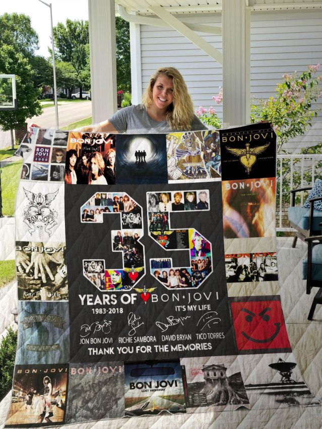 Bon Jovi Quilt Blanket BEEQ5002 DUP with Quotes, Cute Bed Set