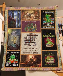 Book Wyrm Easily Distracted By Dragons And Books Quilt Blanket perfect for Kids Quilt Bedding Set
