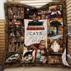 Books And Cats Quilt Blanket - TH765