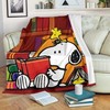 Bookworm Snoopy Premium Blanket - Perfect for Reading Nights