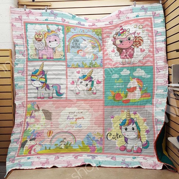 Born To Be A Unicorn Quilt Blanket - A Must-Have for Fantasy Lovers