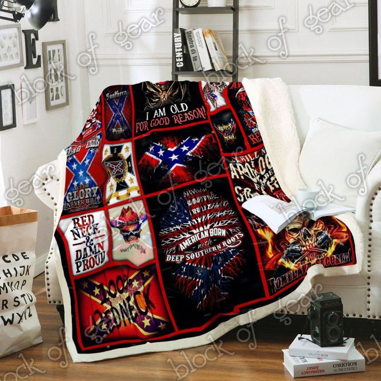 Born To Be Redneck I Am Old For Good Reason: Quilt Bedding Set for Redneck Lovers with Fleece Blanket