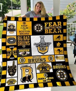 Boston Bruins Collected Quilt Blanket - Fear The Bear NHL Bedding