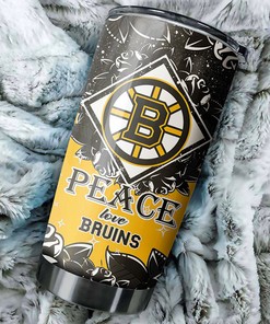 Boston Bruins NHL Tumbler: Peace Love Design Tumbler for NHL Fans, Ideal for Any Occasion