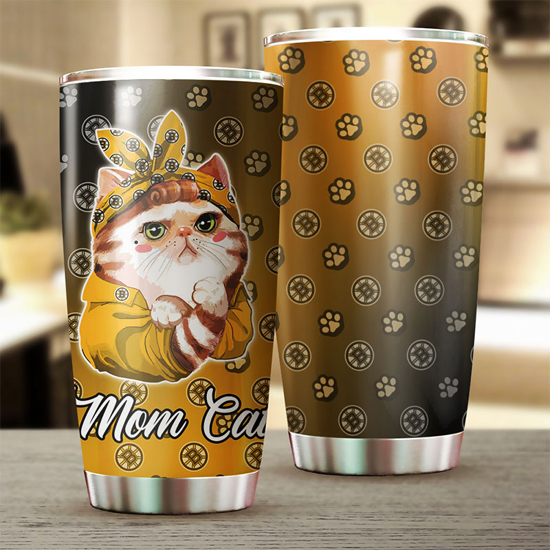 Boston Bruins NHL Tumbler for Cat Moms - Personalized Drinkware for Fans - Image 2