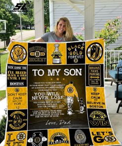 Boston Bruins Quilt Blanket, Perfect Gift for Hockey Fans