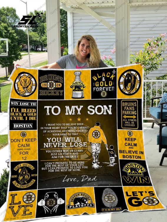 Boston Bruins Quilt Blanket, Perfect Gift for Hockey Fans