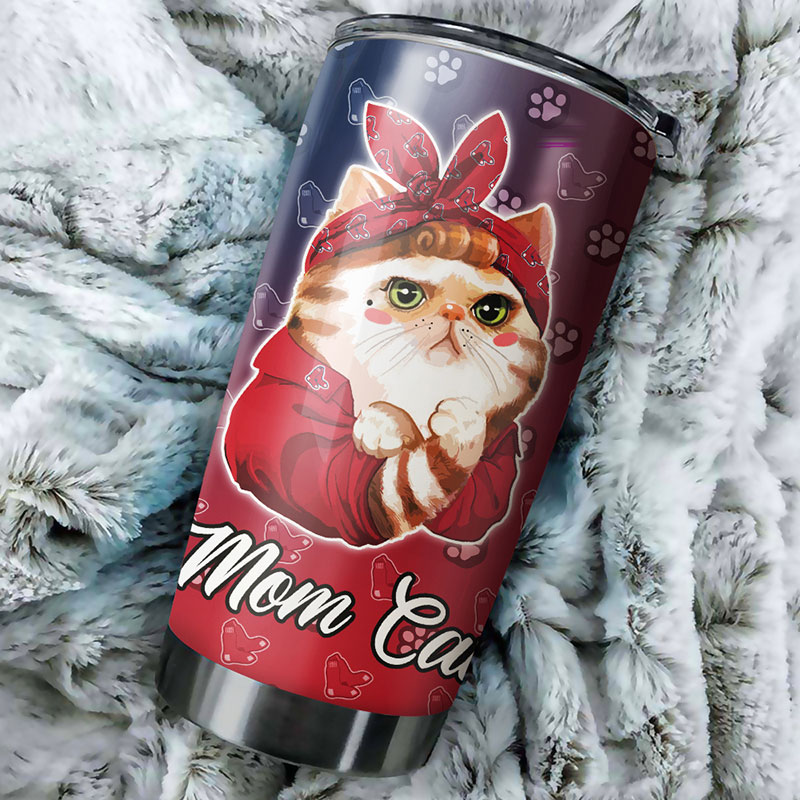 Boston Red Sox MLB Tumbler for Cat Moms with MLB Logo - Image 2