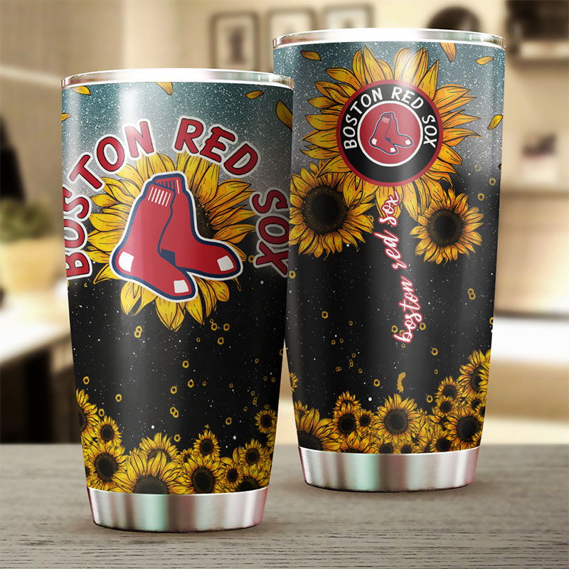 Boston Red Sox MLB Tumbler with Sunflower Design - Image 2