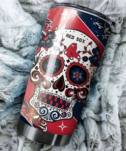 Boston Red Sox MLB Tumbler with skull design and MLB logo