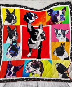 Boston Terrier Painting Art Quilt Blanket Bedding set