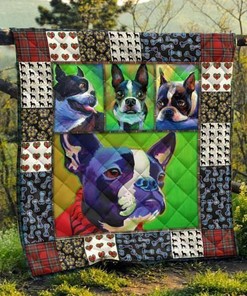Boston Terrier Pets Dog Cute Quilt Bedding Set for Dog Lovers