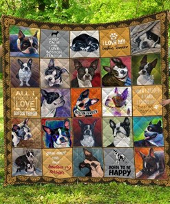 Boston Terrier Quilt Bedding Set Th1609 - Quilt Set for Fans of the Adorable Breed