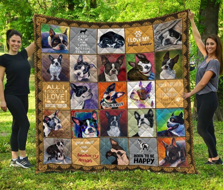 Boston Terrier Quilt Bedding Set Th1609 - Quilt Set for Fans of the Adorable Breed