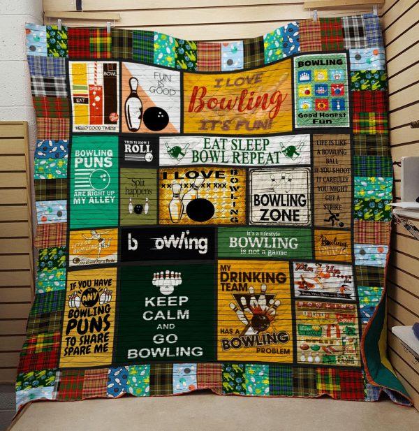 Bowling Quilt Blanket - Score a strike with this fun bowling quilt blanket