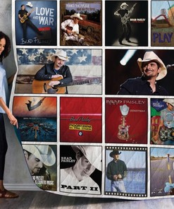 Brad Paisley Country Music Collection Quilt Blanket, Ideal for Fans
