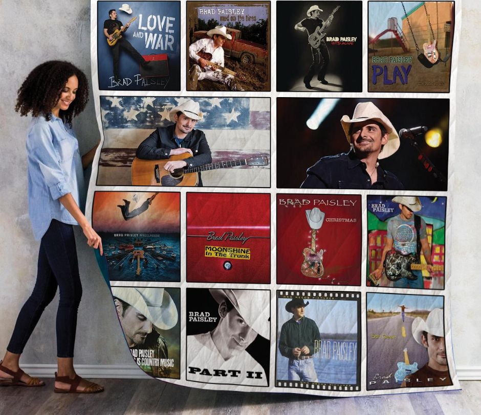Brad Paisley Country Music Collection Quilt Blanket, Ideal for Fans