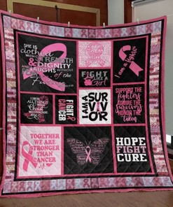 Breast Cancer Awareness Quilt Blanket: I Am A Survivor