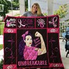 Breast Cancer Awareness Quilt Blanket: I Am Strong, I Am Powerful