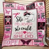 Breast Cancer She Believed She Could So She Did Quilt Blanket: An Empowering Message