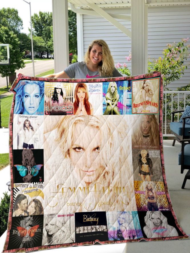 Britney Spears Albums Cover Poster Quilt Blanket, Adorable Bed Set for Pop Music Lovers