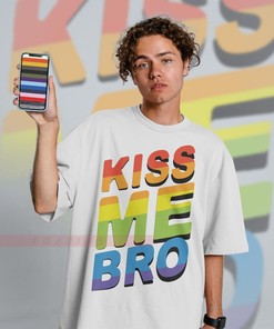 Bro Kisses Pride Unisex Shirts, PRIDE Months Shirts with Love Symbol Print, Funny LGBT T-Shirt