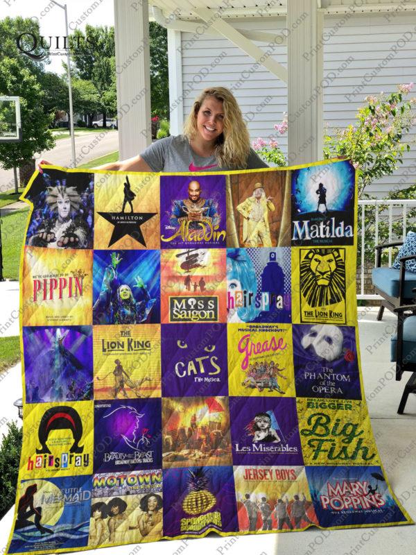Broadway Musicals Ver 25 Quilt Blanket for Theater Fans