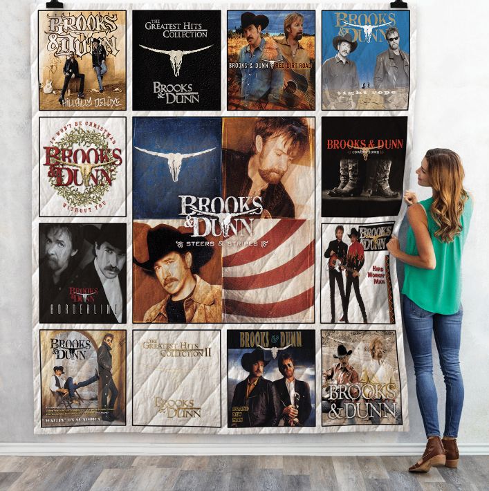 Brooks & Dunn Combine Retro Quilt Bedding Set for Country Music Fans
