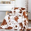 Brown Cow Print Blanket Microfiber Warm Cozy Western Throw Blanket Fleece for a Cozy Night In