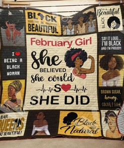 Brown Sugar Honey Black Daughter Girlfriend Wife- Black Women February Quilt Bedding Set.
